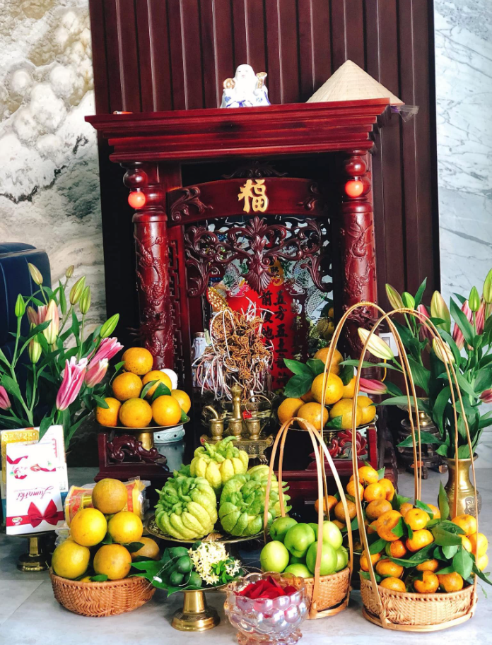 THÔNG TIN GIÁ CẢ Ban Thờ Thần Tài Thổ Địa Mái Bằng Trụ Vuông Đồng Tiền